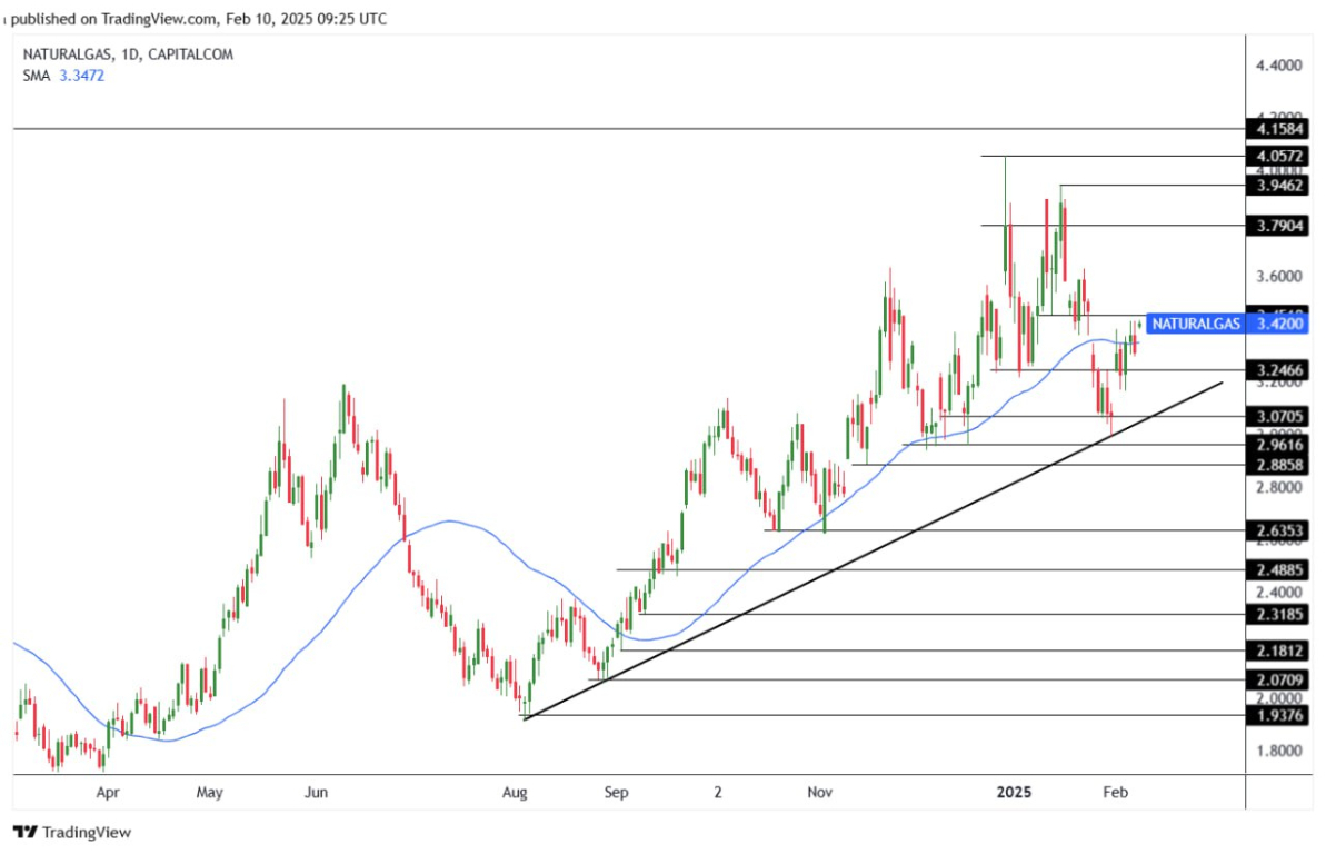 سعر الغاز الطبيعي على الإطار الزمني اليومي